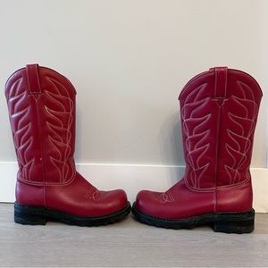 John Fluevog Cherry Red Heeled Boots